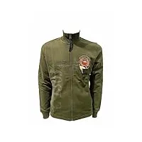 aeronautica militare fe1802 sweatshirt pour homme, pull, cardigan, 46ème brigade aérienne, 39294 vert, l