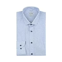 olymp homme chemise d'affaires manches longues level five,impression numérique sur uni,body fit,kent moderne,bleu (bleu 11),45