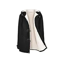 vancavoo manteaux à capuche manteau femme hiver zippé blouson veste polaire jacket chaud Épais hoodie chic et slim sweat-shirt long outwear avec poche,noir,l