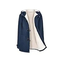 vancavoo manteaux à capuche manteau femme hiver zippé blouson veste polaire jacket chaud Épais hoodie chic et slim sweat-shirt long outwear avec poche,bleu marine,s