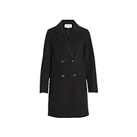vila vilunna l/s coat/pb manteau court, noir, 38 femme