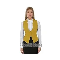 gilet de costume pour femme veste sans manches À boutonnage simple business casual tops gilet yellow m