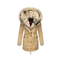 navahoo veste d'hiver 2 en 1 pour femme - manteau parka - veste d'hiver chaude - fourrure b365, beige, s