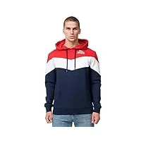 lonsdale moyroukan sweatshirt à capuche, bleu marine/rouge/blanc, xxxl homme