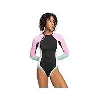 roxy active - long sleeve one-piece swimsuit for women - maillot une pièce manches longues - femme - m - noir