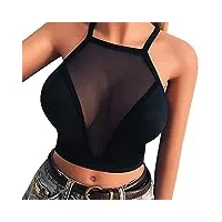 sexy maillage sous-vêtements bralette femmes tops lingerie corset bustier haut lingerie (black, m)