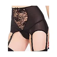 biisdost lingerie ceinture suspendante jarretière thigh-highs femmes dentelle sexy lingeries cher (black, l)