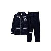 roltin costume pyjamas quilted home service casual pyjamas pour hommes manteau d'hiver en coton Épais (couleur : d, taille : code xl) (code d xl)