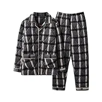 roltin costume de service à domicile plus velours plus taille pyjama pour homme hiver Épaissi en molleton de corail flanelle matelassée (couleur : d, taille : code xl) (d