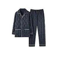 roltin youth cotton home service pyjama pour homme épaissi trois couches en coton matelassé taille plus peut être porté à l'extérieur (color : d, size : l) (dl)