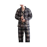 roltin plus coton plus taille service à domicile costume pyjama homme hiver coton épaissi homme matelassé (couleur : d, taille : 2xlcode) (d 4xlcode)