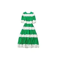 juzhijia robe d'été à rayures avec broderie florale 3d pour femmes, robes d'été élégantes mi-longues, robes de fête pour femmes, en8, m