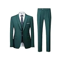 veste gilet pantalon couleur unie formelle bureau business costume trois pièces ensemble robe de marié, armyen8 1 bouton, xxxl