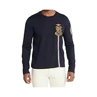 aeronautica militare ts2186j t-shirt à manches longues pour homme, t-shirt, sweatshirt, 100 ans, bleu, xxl