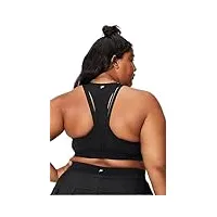 fabletics kessler soutien-gorge de sport en tricot pour femme - impact moyen - pour entraînement - yoga - athlétique - fitness, noir, 2x