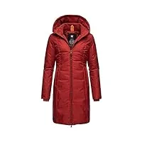 ragwear amarri manteau d'hiver chaud matelassé avec capuche pour femme xs-6xl, rouge 23, s