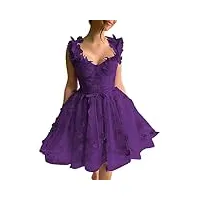 beyonddress robe de soirée en tulle avec motif papillon 3d pour femme, raisin, 40