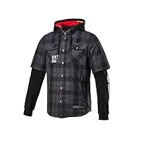 alpinestars mo.st.eq tartan chemise de moto (black/grey,l)