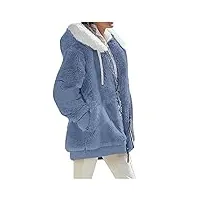 manteaux femme avec poche zippé polaire oversize chic et glamour business tenue respirant doudoune casual débardeur femme marque manteau femme hiver grande taille hiver manteau bleu xl