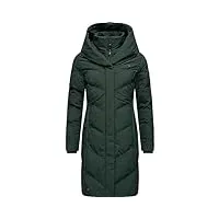 ragwear natalka manteau d'hiver chaud imperméable avec capuche pour femme tailles xs à 6xl, vert foncé, xl