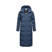 ragwear patrise manteau d'hiver chaud matelassé à capuche pour femme xs à 6xl, bleu indigo, 5x-large