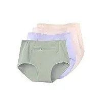 laseve femmes souple sous-vêtements poche anti-pick sous-vêtements cachette de voyage culotte courte sans couture boxer bikini 4 packs (color : 4-packs, size : xl)