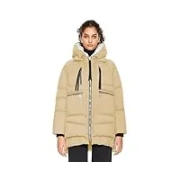 orolay doudoune d'hiver pour femme – manteau à capuche doublé en polaire avec poches, kaki, x-small