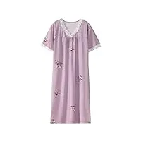 pyjamas à manches courtes pyjamas en coton d'automne et d'hiver pyjamas pour femmes chemise de nuit pour femmes (couleur: a, taille: 3xl) (a xl)