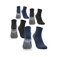occulto chaussettes antidérapantes homme lot de 2-4 (modèle: andi) 4 paires | navy,noir 43-46