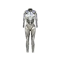 costume d'halloween femme crâne cosplay body combinaison grenouillère robot d'halloween mascarade - s