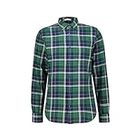 gant chemise à carreaux en flanelle pour homme - manches longues - coupe droite, vert foncé, xxl