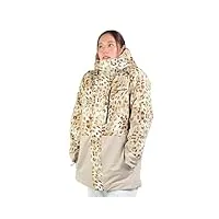 oakley women's woman tnp tbt insulated jacket, cheetah tye-dye print