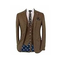 costume 3 pièces en tweed coupe ajustée pour hommes, ensemble rétro formel vintage poitrine 50 taille 34