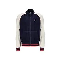 fila liston colour block velour track top jacket - fila navy/gardenia/fila red-xxl