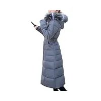 orandesigne femme manteau d'hiver jacket longue veste à capuche fourrure faux chaud doudoune matelassé elegant parka veston manteau chaude manteau zippé veste chaude outercoat b gris xxl