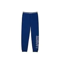 lacoste - pantalon de pyjama homme, bleu marine/blanc, s