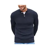 comilaka pull homme col arrondi manches longues sweater en tricoté pullover classiques hiver