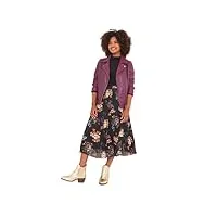 joe browns glitter florals plisse pleated maxi skirt jupe, black, 38 femme