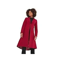 joe browns manteau en laine classique à ourlet péplum vintage, rouge, 34 femme