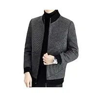 ustzftbcl veste en laine d'affaires pour hommes col montant manteau décontracté hiver épais chaud pardessus streetwear social hommes vêtements, gris, m