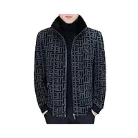 ustzftbcl veste d'hiver en laine mélangée imprimée labyrinthe pour hommes, coupe ajustée, col montant, manteau d'affaires décontracté pour le bureau, gris foncé 9., s
