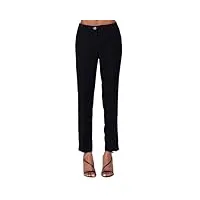versace jeans couture pantalon cigarette en crêpe avec bande logo noir, noir , 36