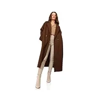 la modeuse - manteau long oversize en maille style diagonales texturées