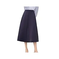 jupe midi évasée trapèze pour femme - taille élastique - rouge - avec poches, bleu marine, 36