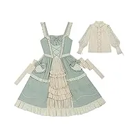 robe lolita pour fille, robe bretelles jupe rétro slim robe steampunk robe gothique robe lolita grande taille robes-3xl (robes l)