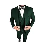 costume 3 pièces haut de gamme tendance pour homme, smoking pour fête, bal, rendez-vous galant, mariage, vert foncé, s