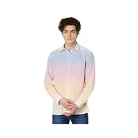 johnston & murphy chemise en lin ombré pour homme, bleu/rose, taille m