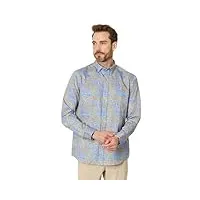 johnston & murphy chemise en coton imprimé pour homme, motif cachemire bleu, taille xl