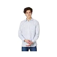johnston & murphy chemise en lin rayé feuillage pour homme, bleu, taille xl
