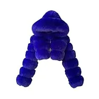 dgztwll vêtements de luxe sherpa veste en fausse fourrure duveteuse cardigan à capuche solide ouvert sur le devant chaud hiver manteau d'extérieur, bleu, 4x-large
